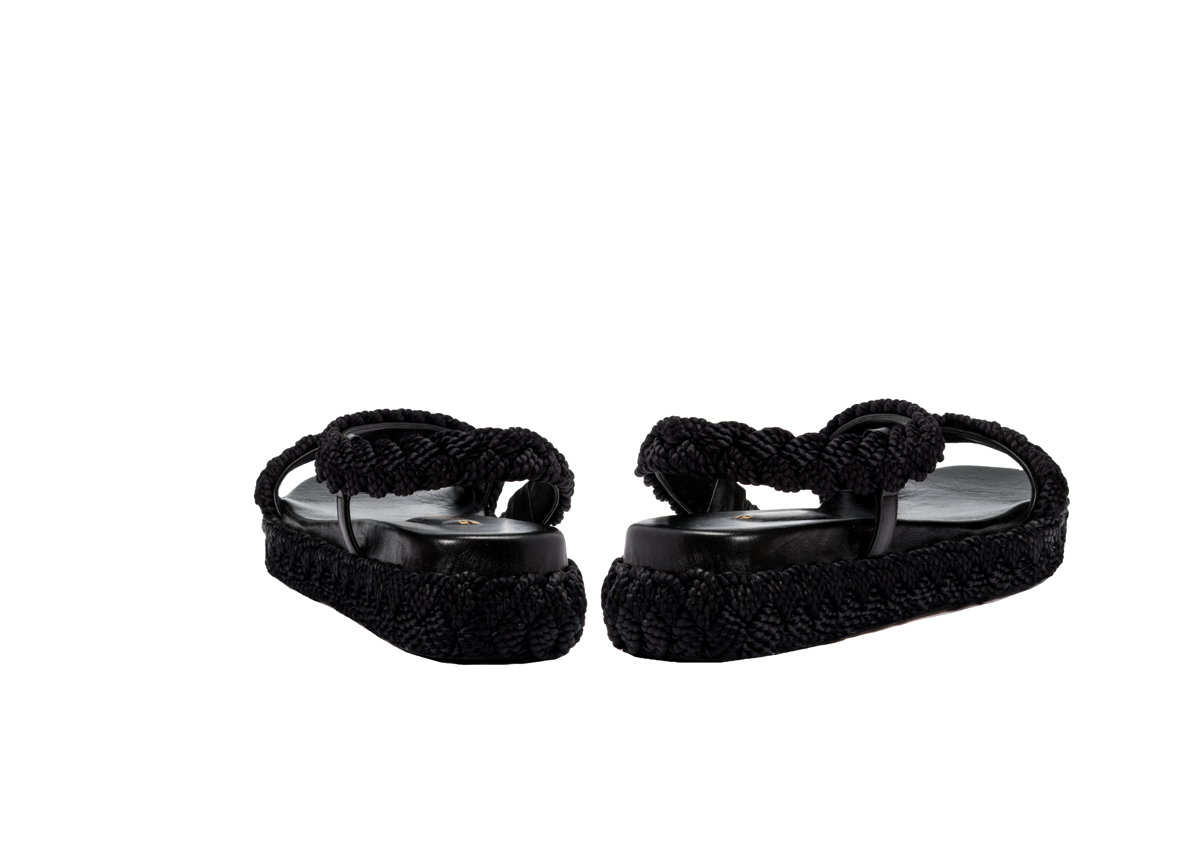 Black Ronda 20Mm Flatform Asymmetrical Sandal