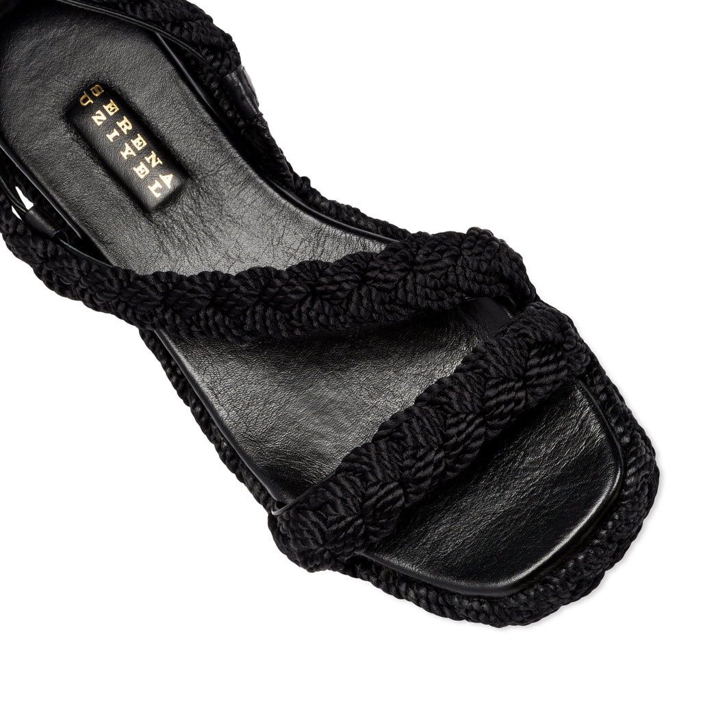 Black Ronda 20Mm Flatform Asymmetrical Sandal