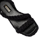 Black Ronda 20Mm Flatform Asymmetrical Sandal