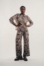 Le Pantalon Tracy Black Flower Noir