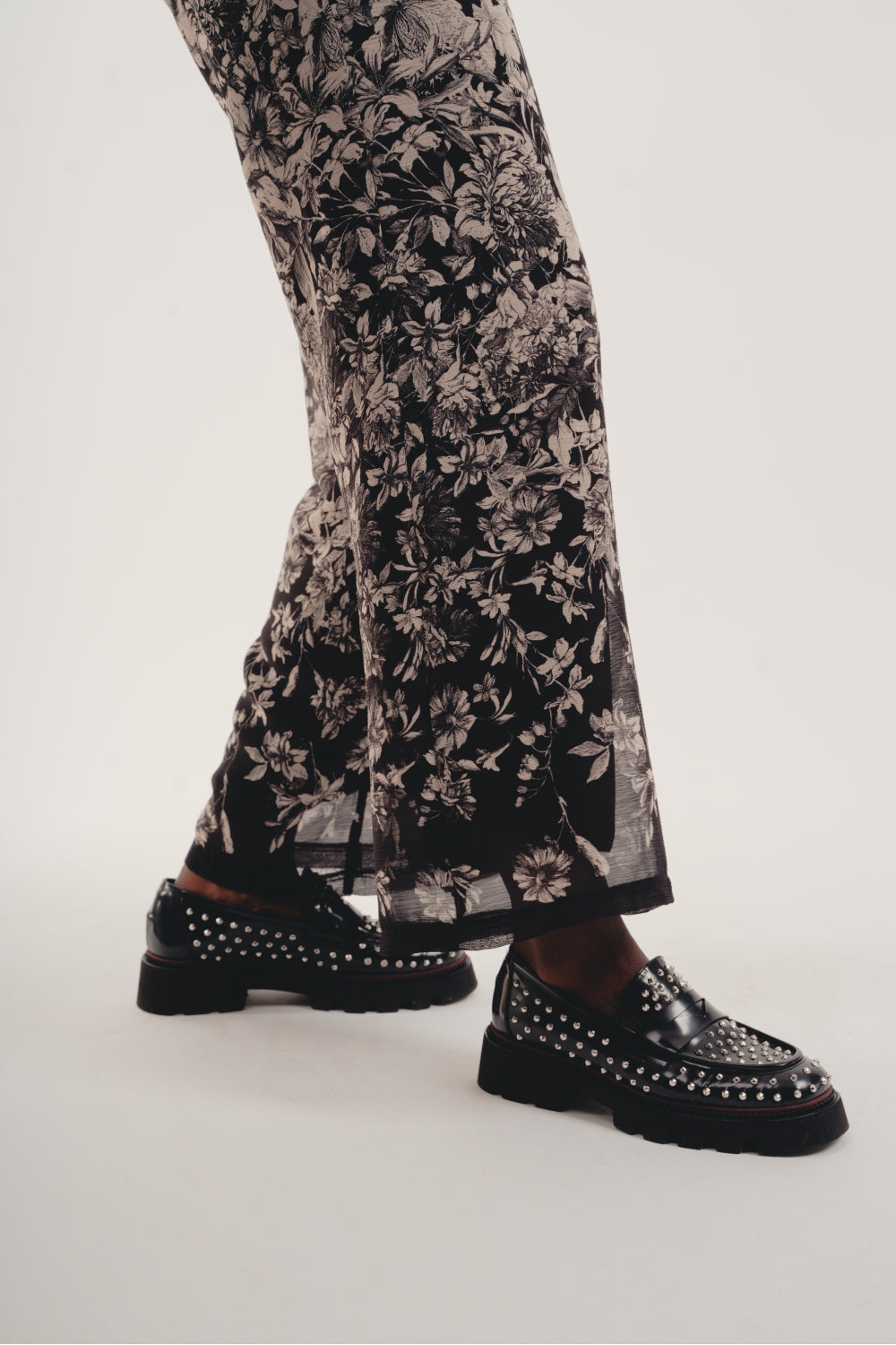 Le Pantalon Tracy Black Flower Noir