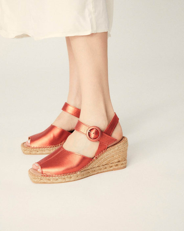Sandales Helga Rojo Metalizado
