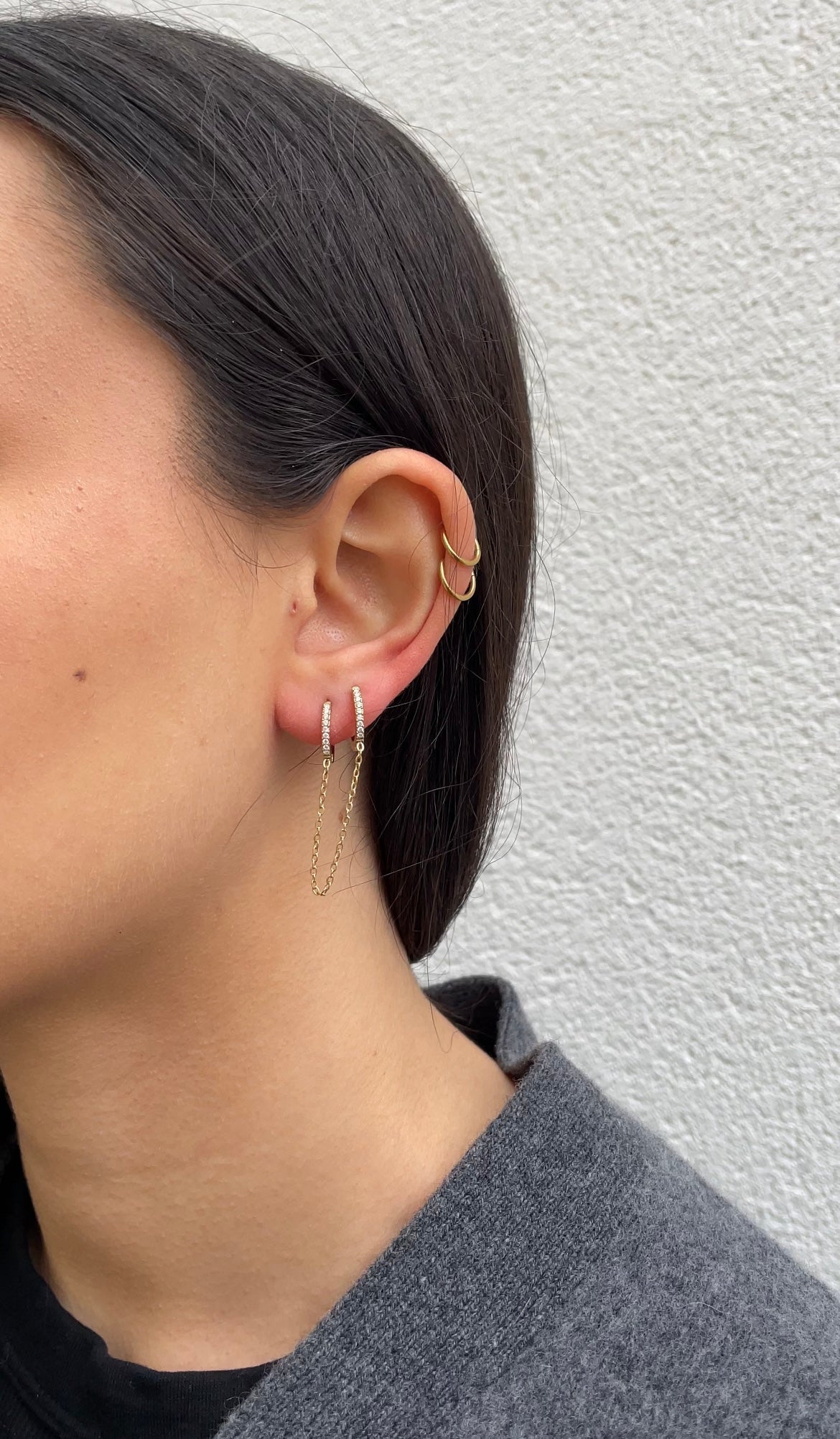 Boucles D'Oreilles Mono Strass Earring