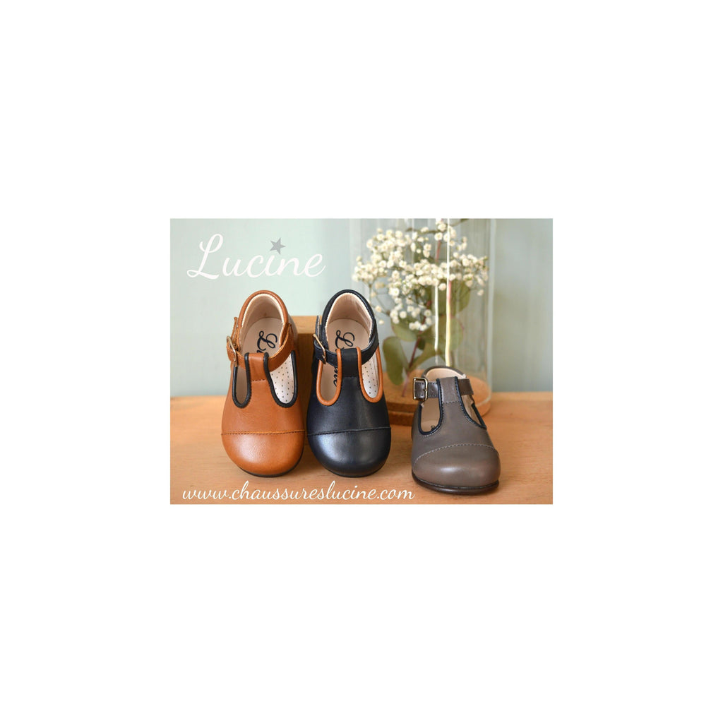 Chaussures Bébé Bottillons Salomé À Boucle Alexandre - Cuir Gris Taupe - Mixte