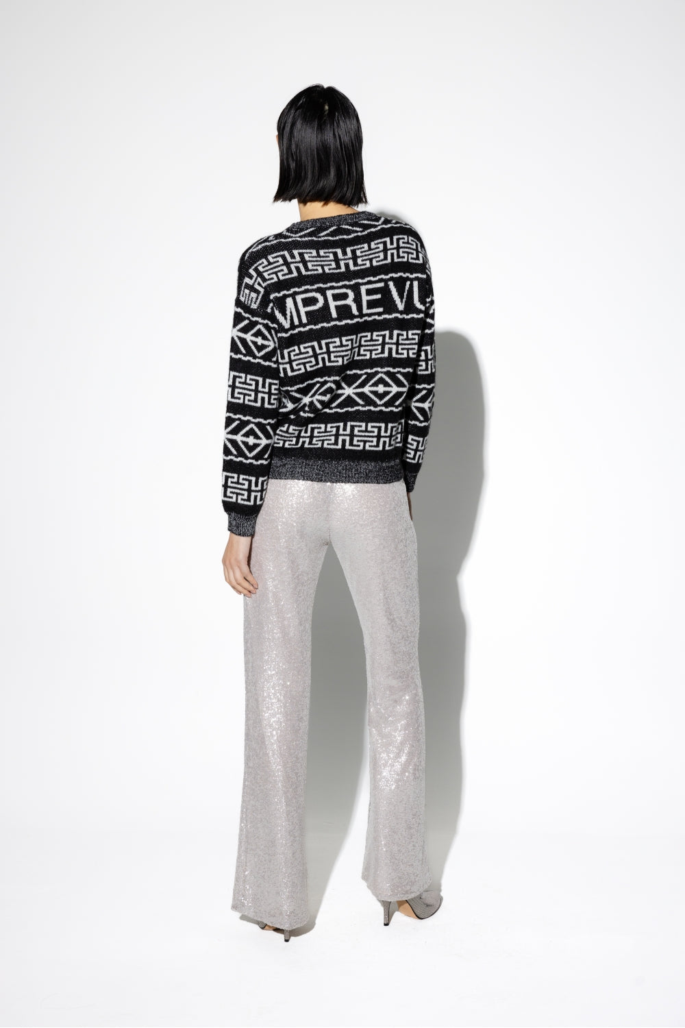 Le Pantalon Edwin Gris A  Paillettes
