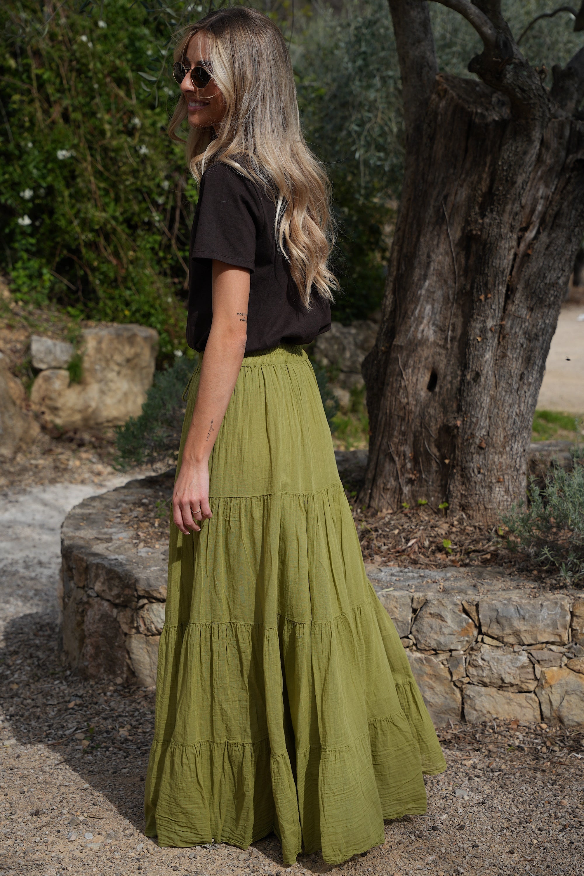 Jupe Longue Chloé - Olive