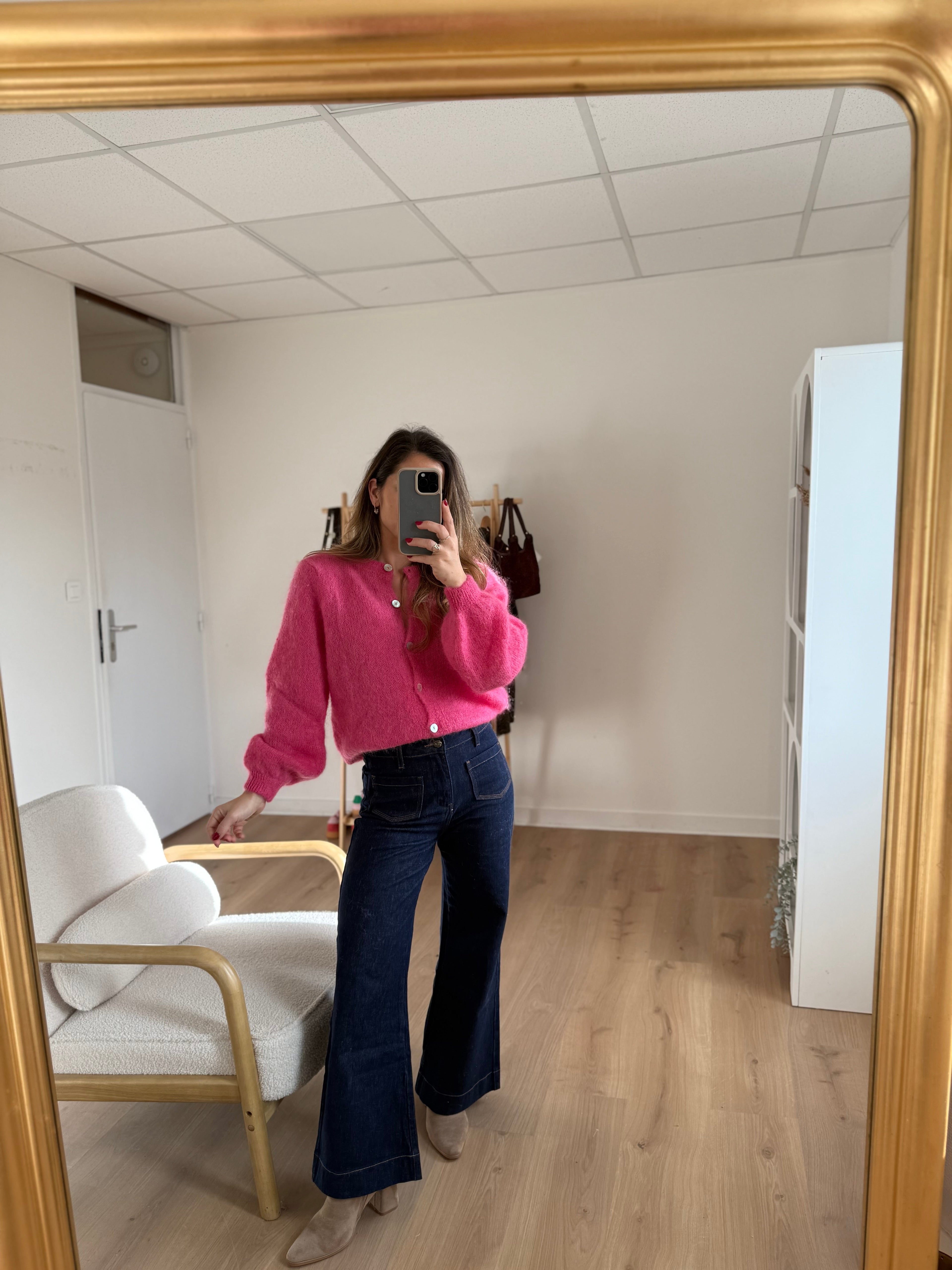 Maille En Laine Bianca Rose Bonbon