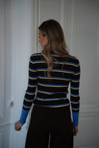 Pull Fin Raph - Chocolat/Bleu