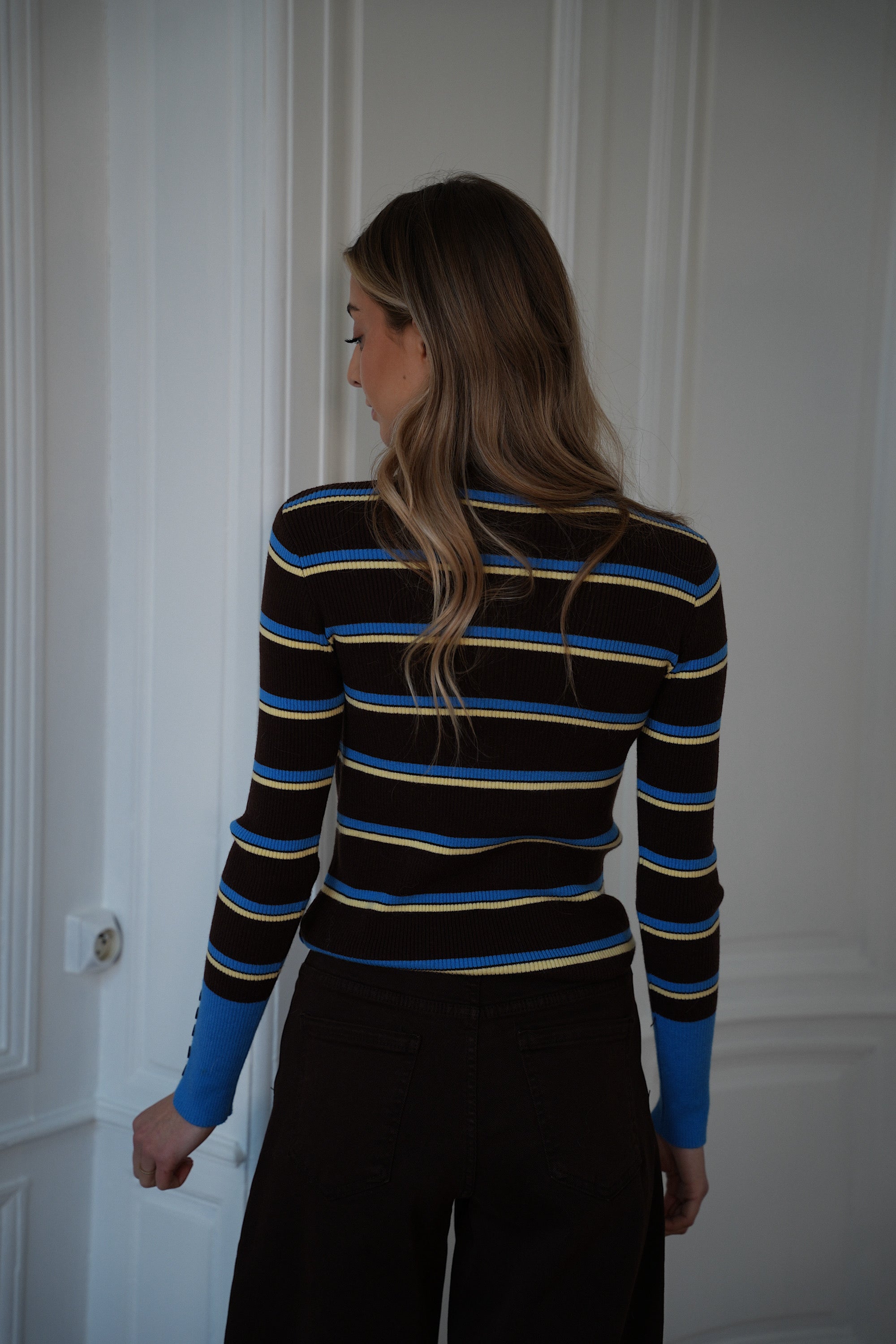 Pull Fin Raph - Chocolat/Bleu