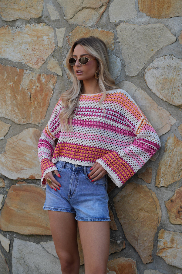 Blouse En Crochet Roy - Coloré