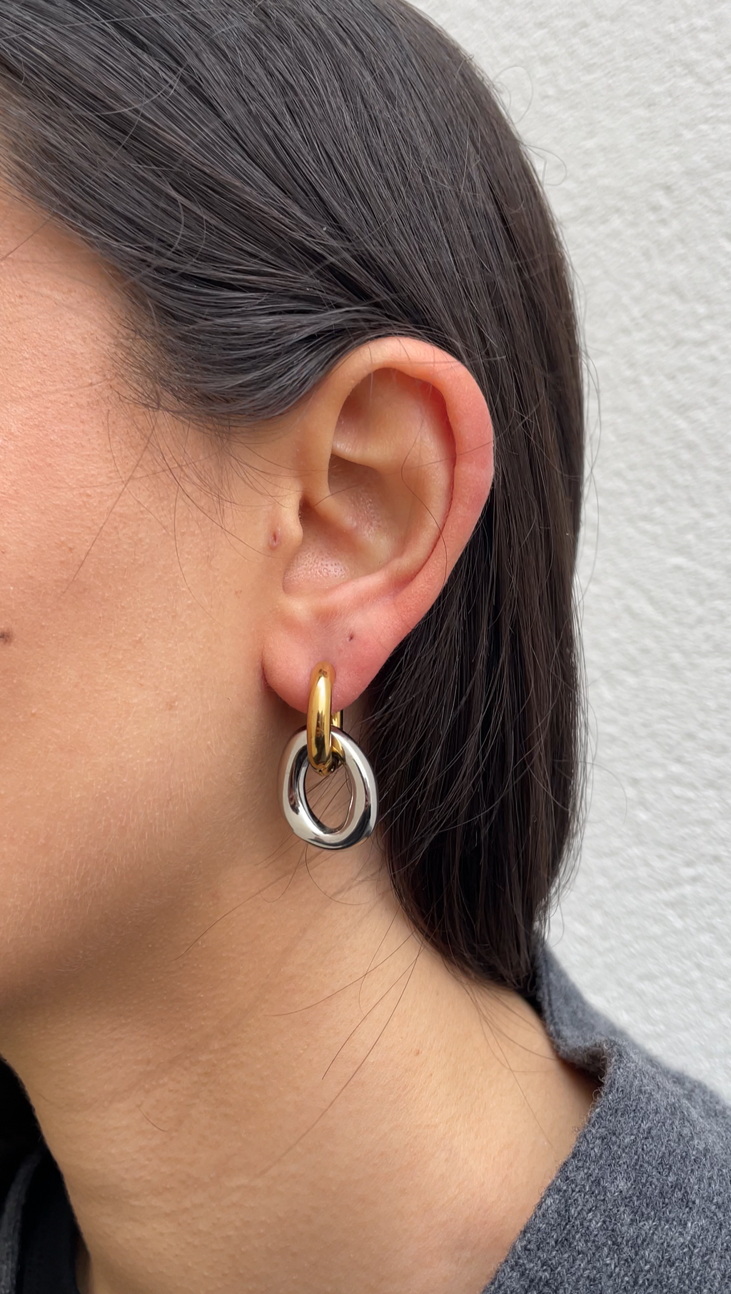 Boucles D'Oreilles Oval X Hoops
