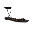Ophilia Black Flat Lace-Up Sandal