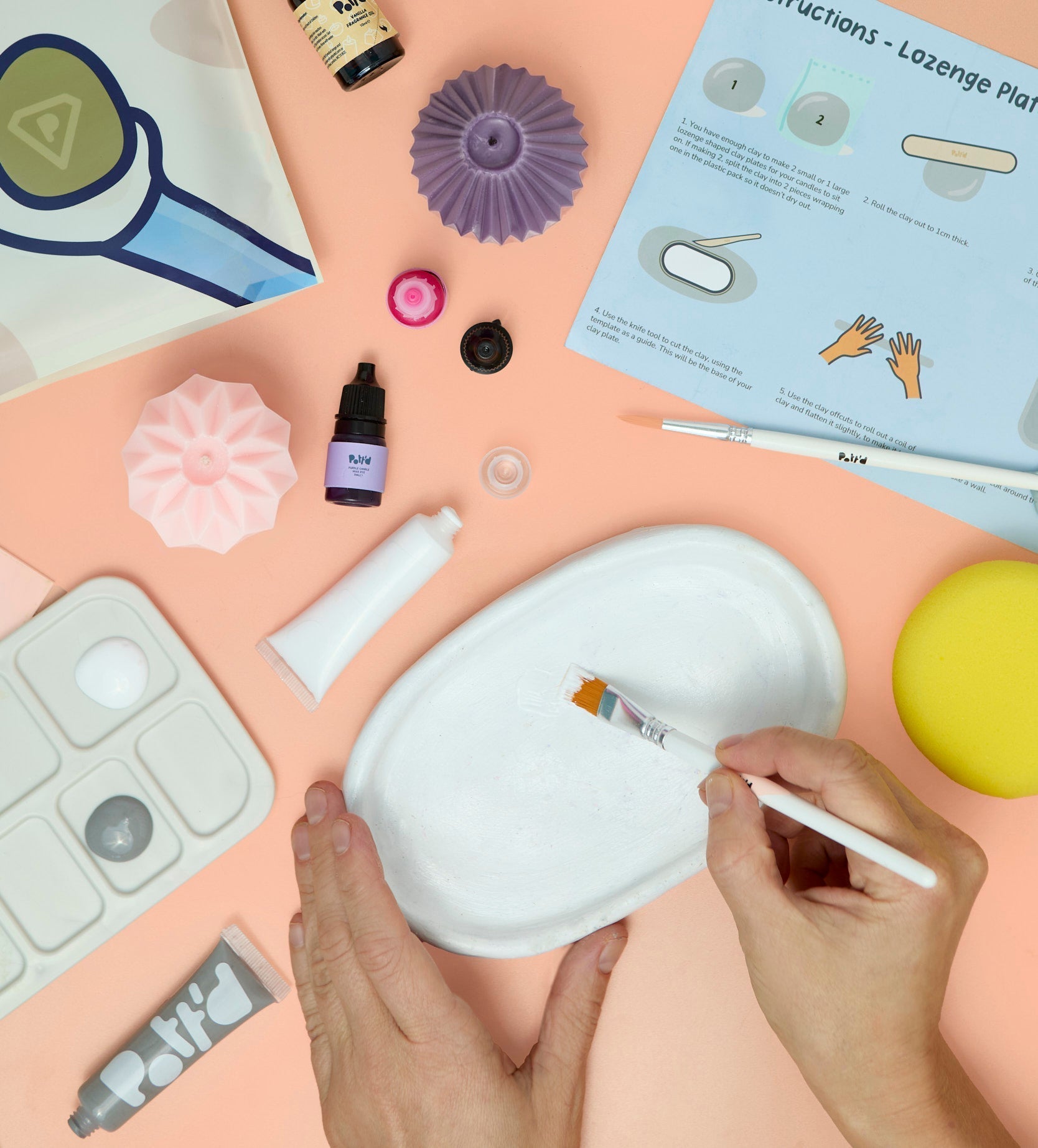 Kit Créatif Bougies & Argile Éclat Géométrique