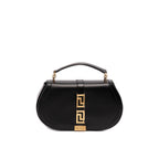 Versace Leather Greca Goddess Handle Bag - Black - Femme