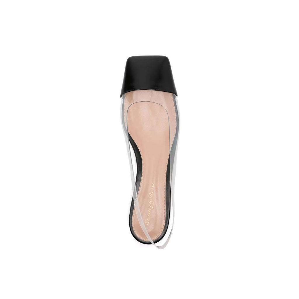 Ballerines - Gianvito Rossi Plexi Slingback Flats - Black