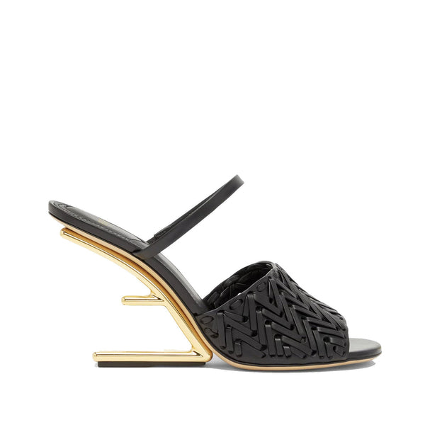 Fendi First Heel Sandals - Black - Femme