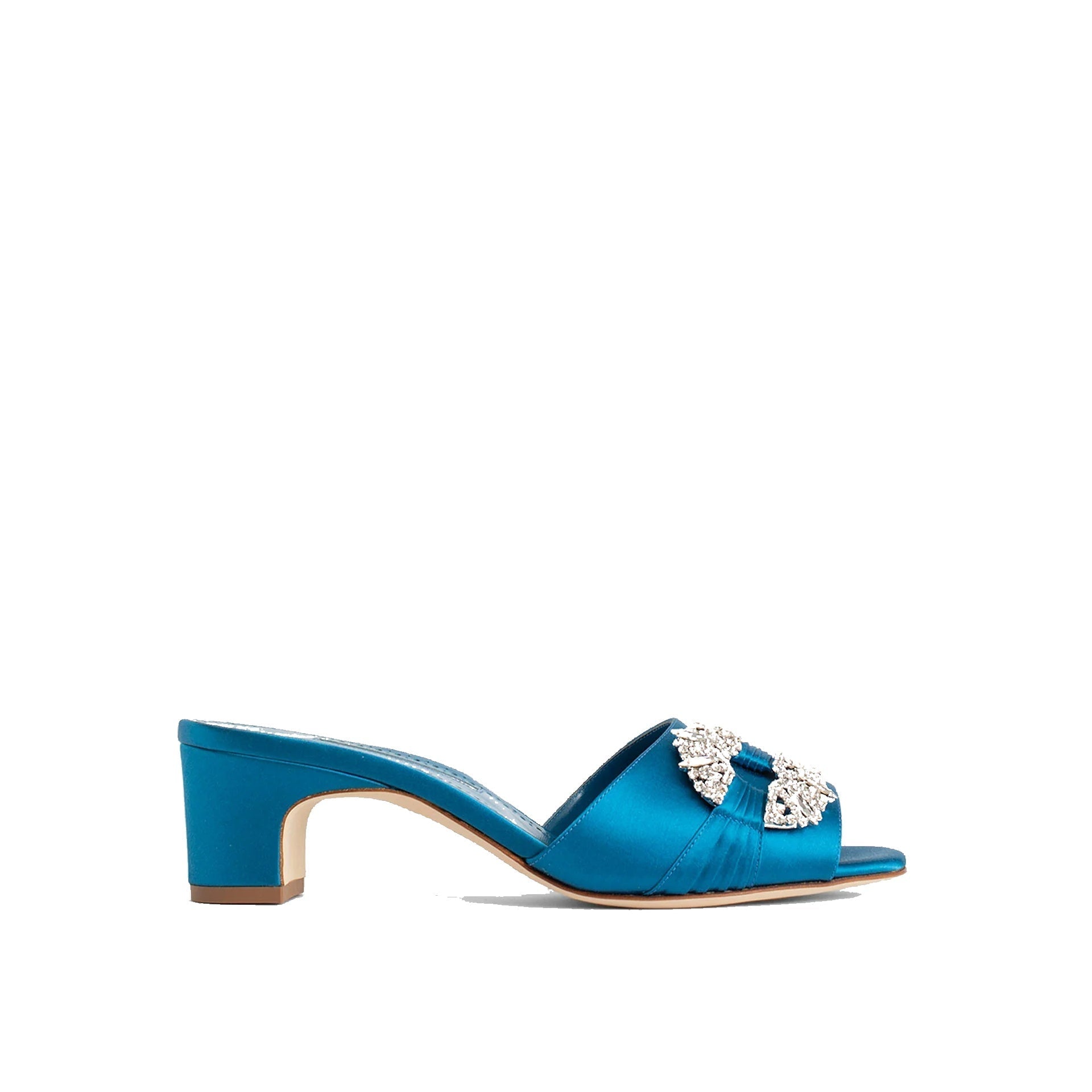 Mules Manolo Blahnik Prinap 050 Satin - Blue - Femme