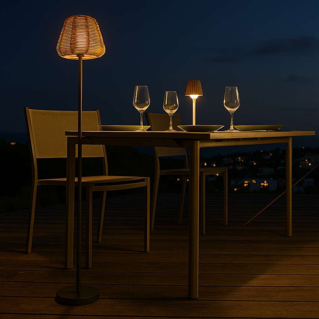 Boheme Tall - Lampadaire Sans Fil - Polyrotin - Marron