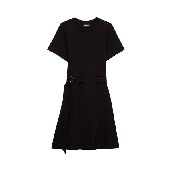 The Kooples - Robe Evasee Detail Ceinture - Black - Femme