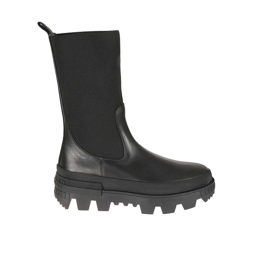 Bottes Moncler Leather - Black - Femme