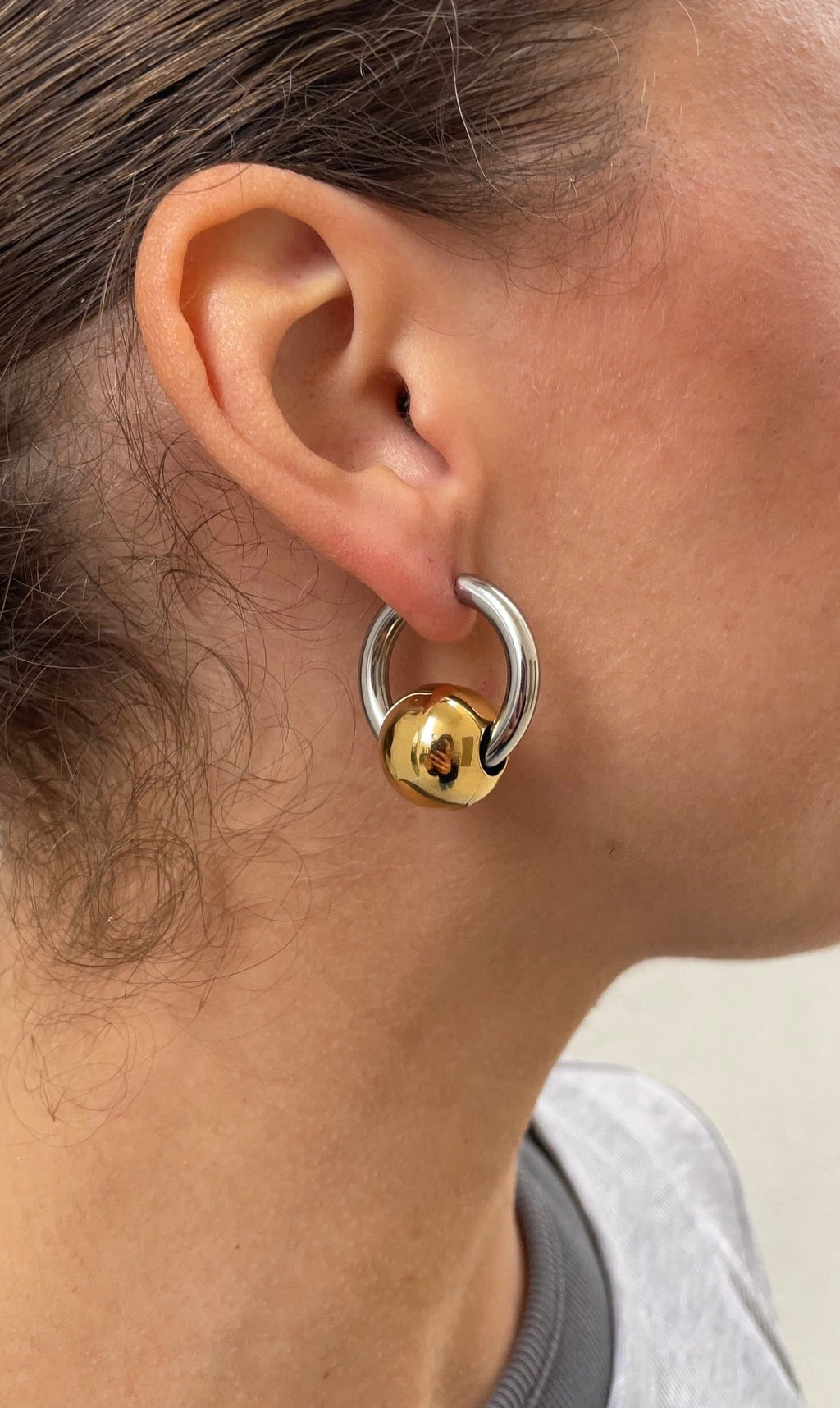 Boucles D'Oreilles Round X Hoop