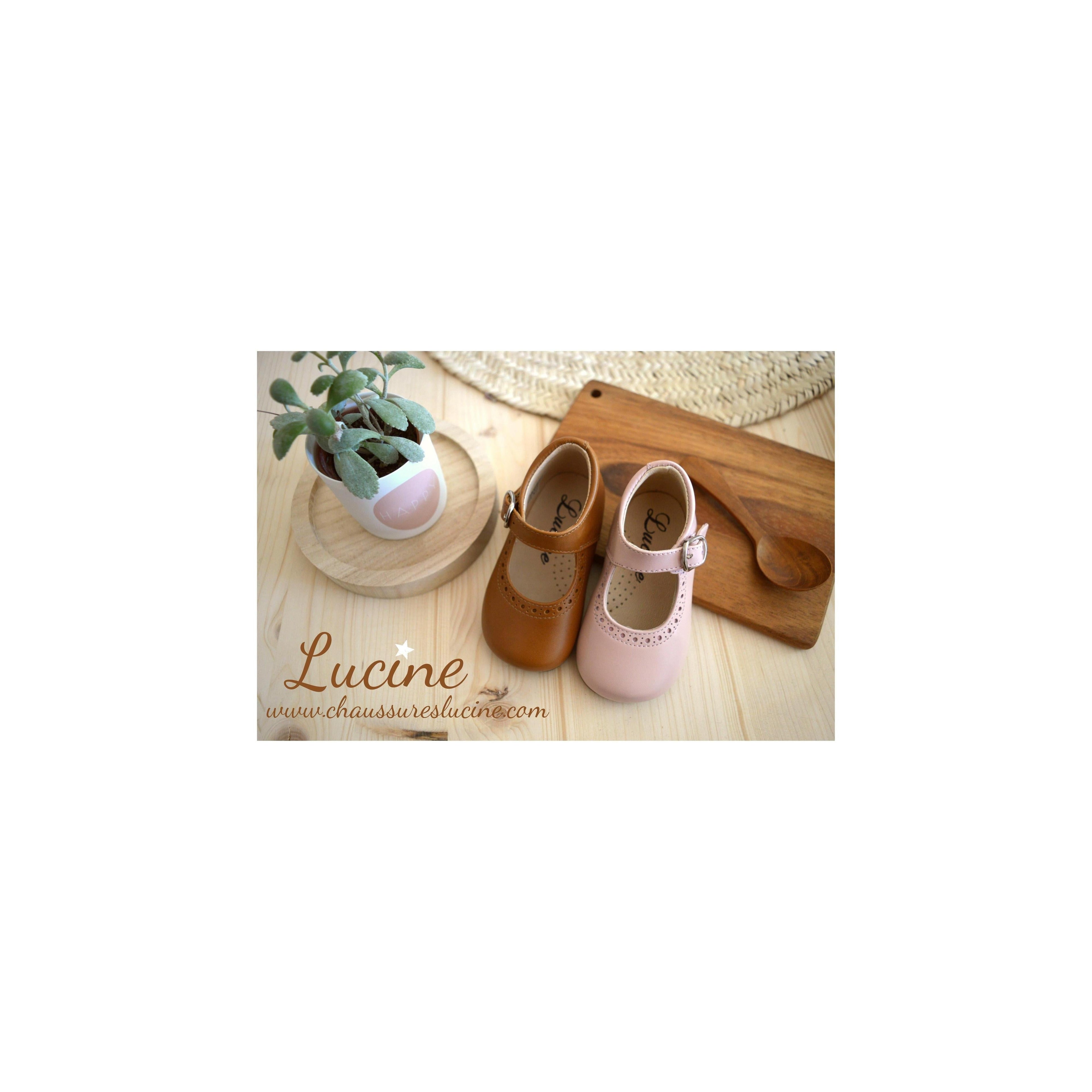 Chaussures Babies Charles Ix Alice À Boucle - Cuir Rose Pâle - Fille