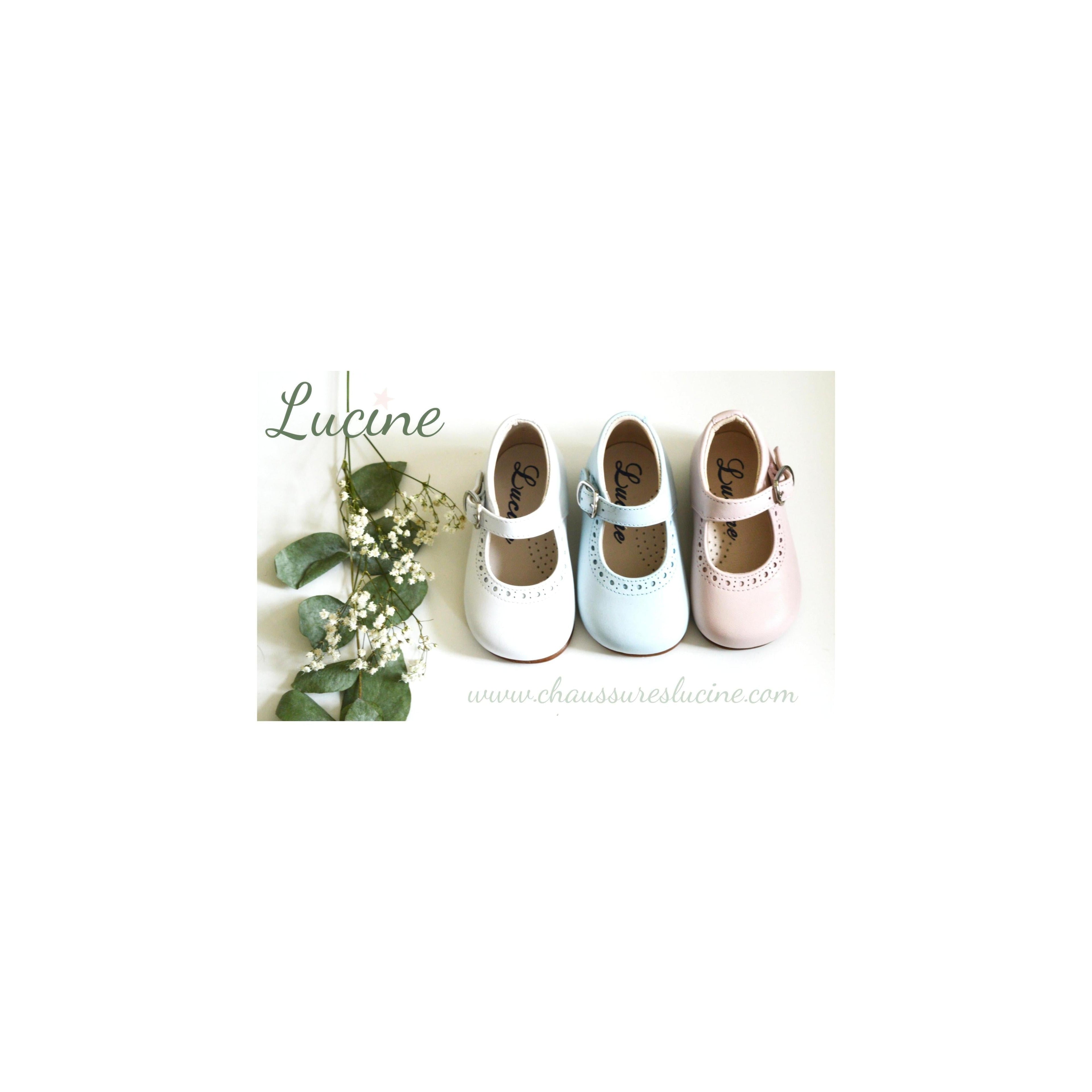 Chaussures Babies Charles Ix Alice À Boucle - Cuir Rose Pâle - Fille