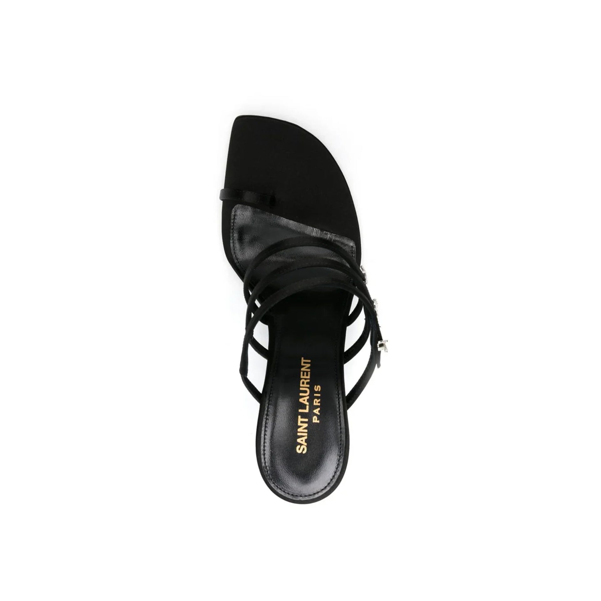 Sandales Saint Laurent Jerry 95 Satin - Black - Femme
