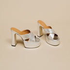 Jonak - Mules Jackie Raphia/Metallise  - Argent