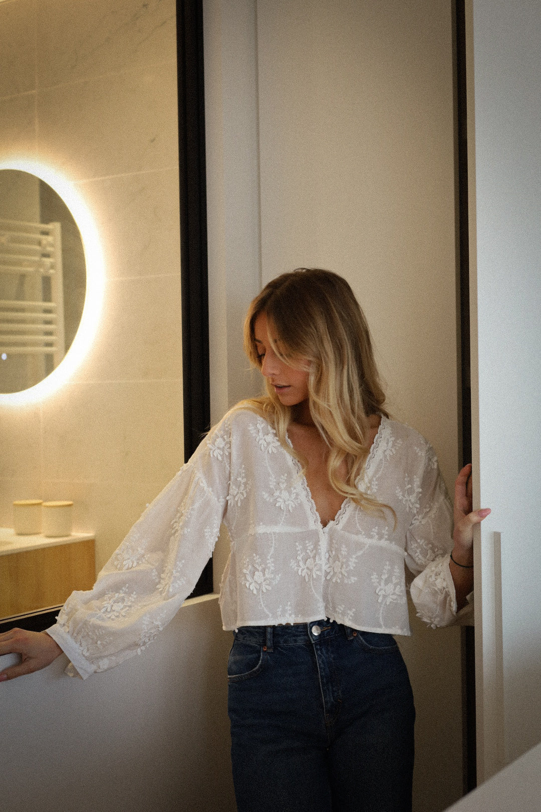 Blouse Brodée Nawell - Blanche
