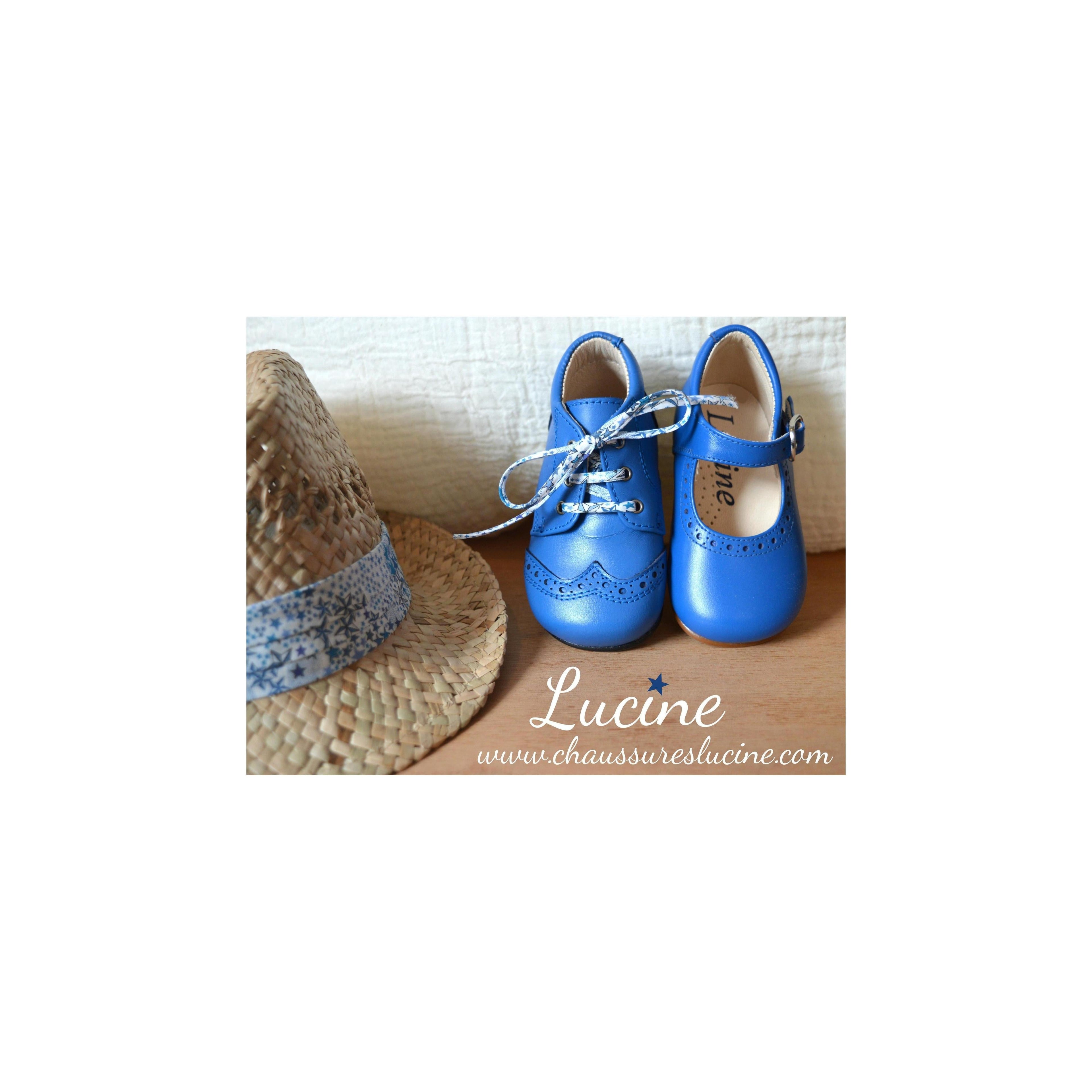 Chaussures Babies Charles Ix Alice À Boucle - Cuir Bleu Royal - Fille