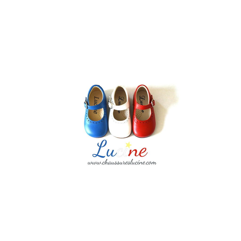Chaussures Babies Charles Ix Alice À Boucle - Cuir Bleu Royal - Fille