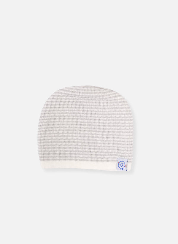 Bonnet Milleraies - Écru À Rayure Gris Clair