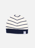 Bonnet À Revers Court - Écru À Rayures Marines
