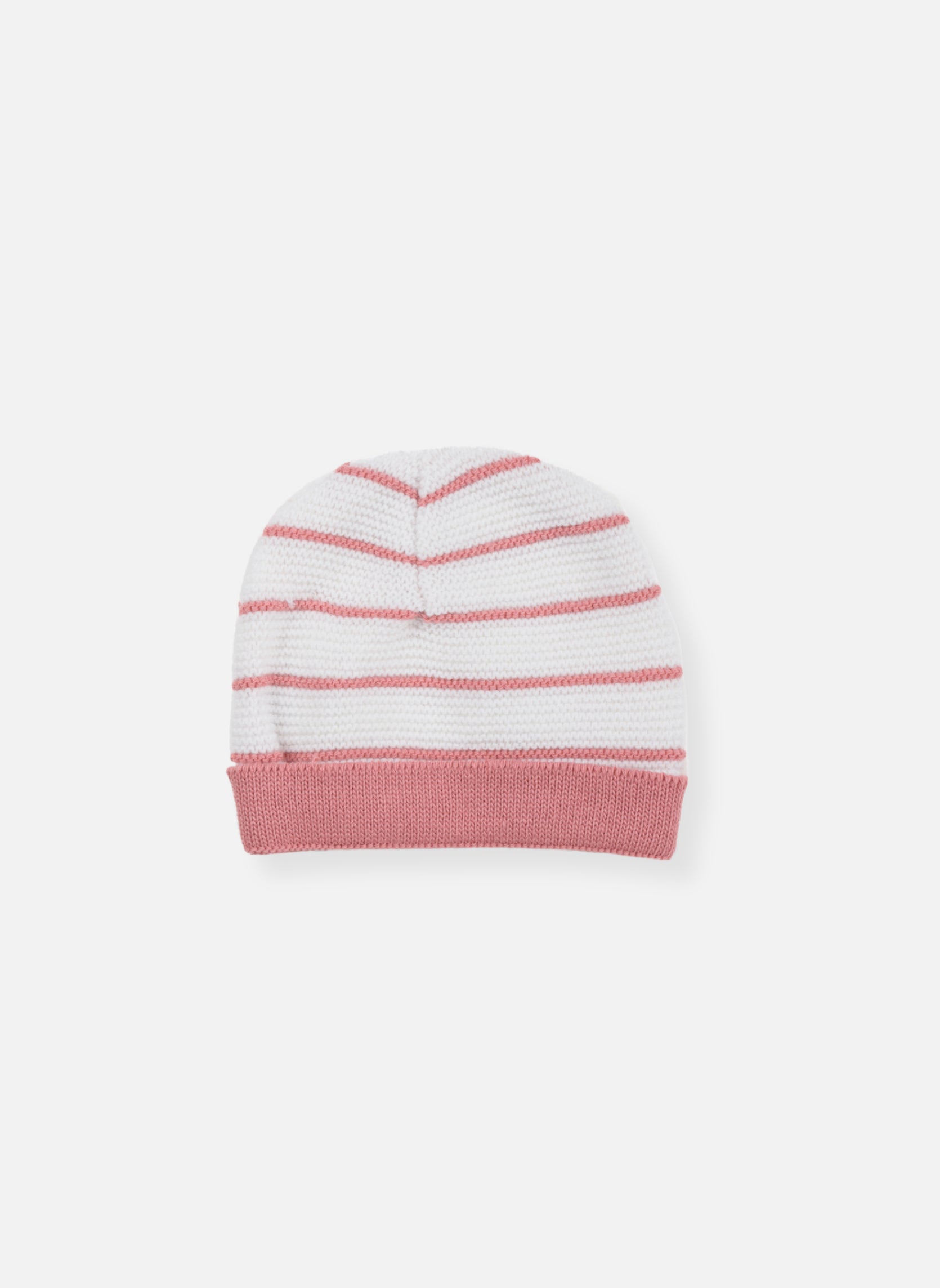 Bonnet À Revers Court - Ecru À Rayure Pétunia