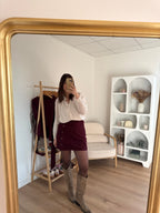 Jupe En Velours Louisa Bordeaux