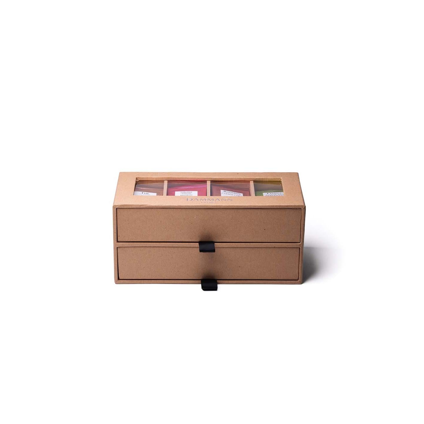 7/7 Coffret Kraft 2 Tiroirs Thés Infusions - 56 Sachets