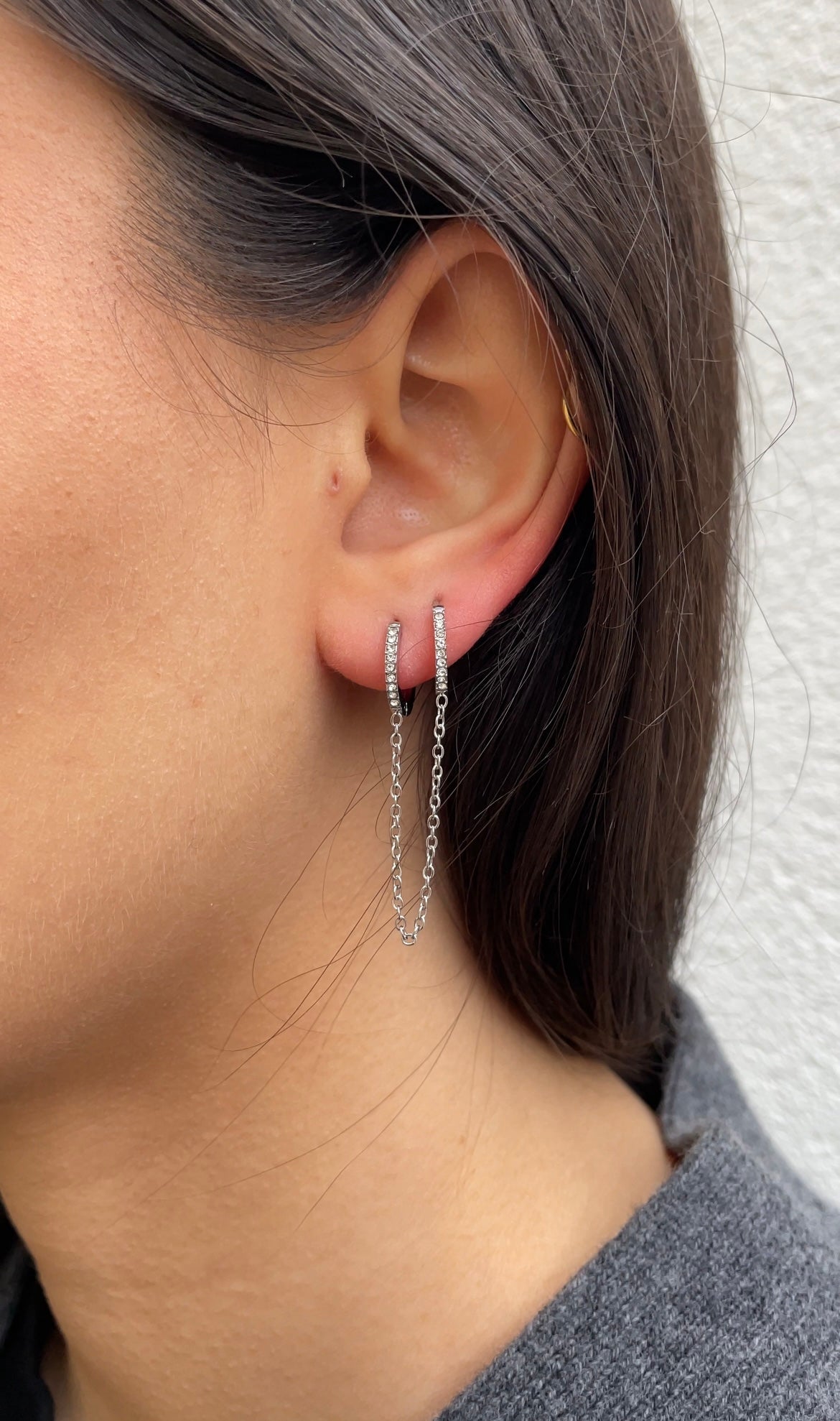 Boucles D'Oreilles Mono Strass Earring