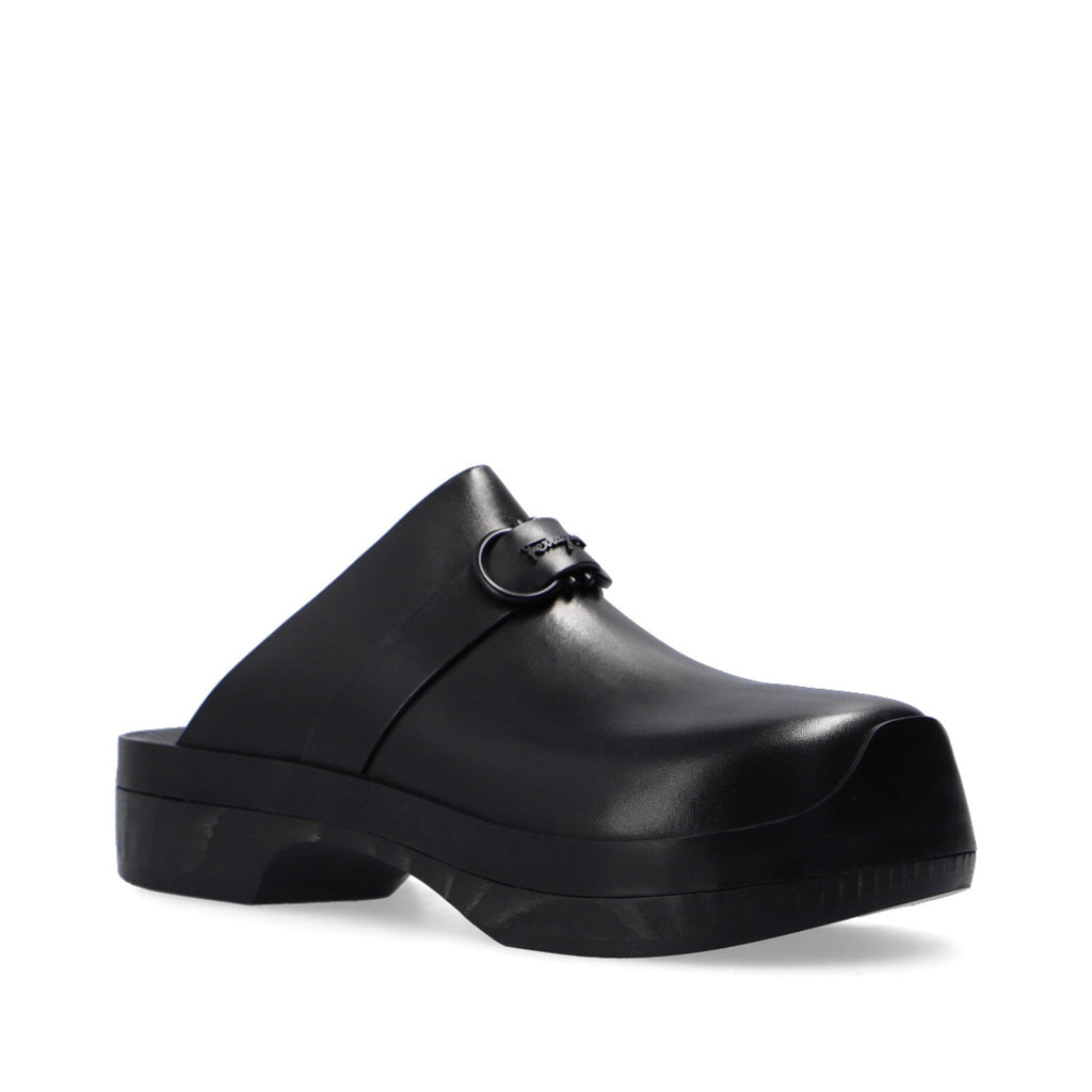 Claquettes Salvatore Ferragamo Nope Leather - Black - Femme