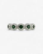 Bague Lágrima Verde Plata