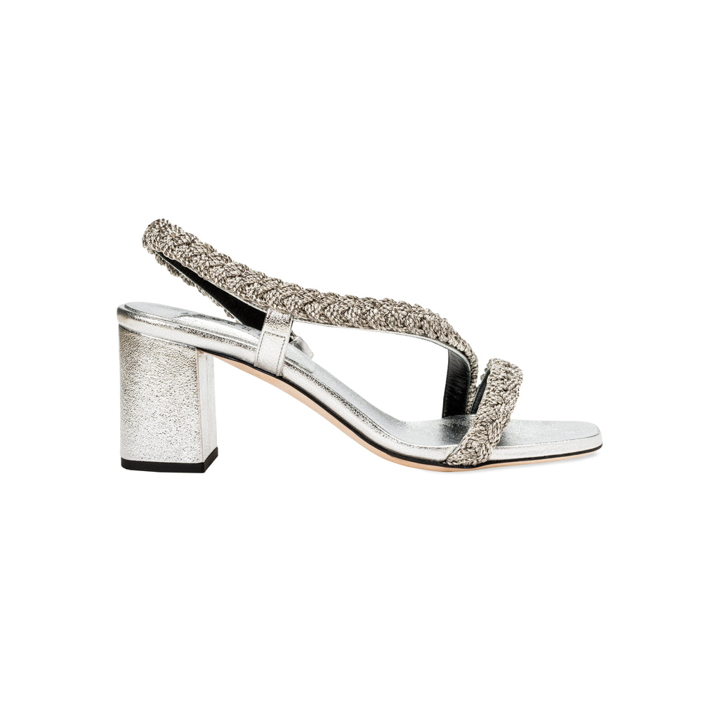 Ronda Silver Asymmetric Sandal