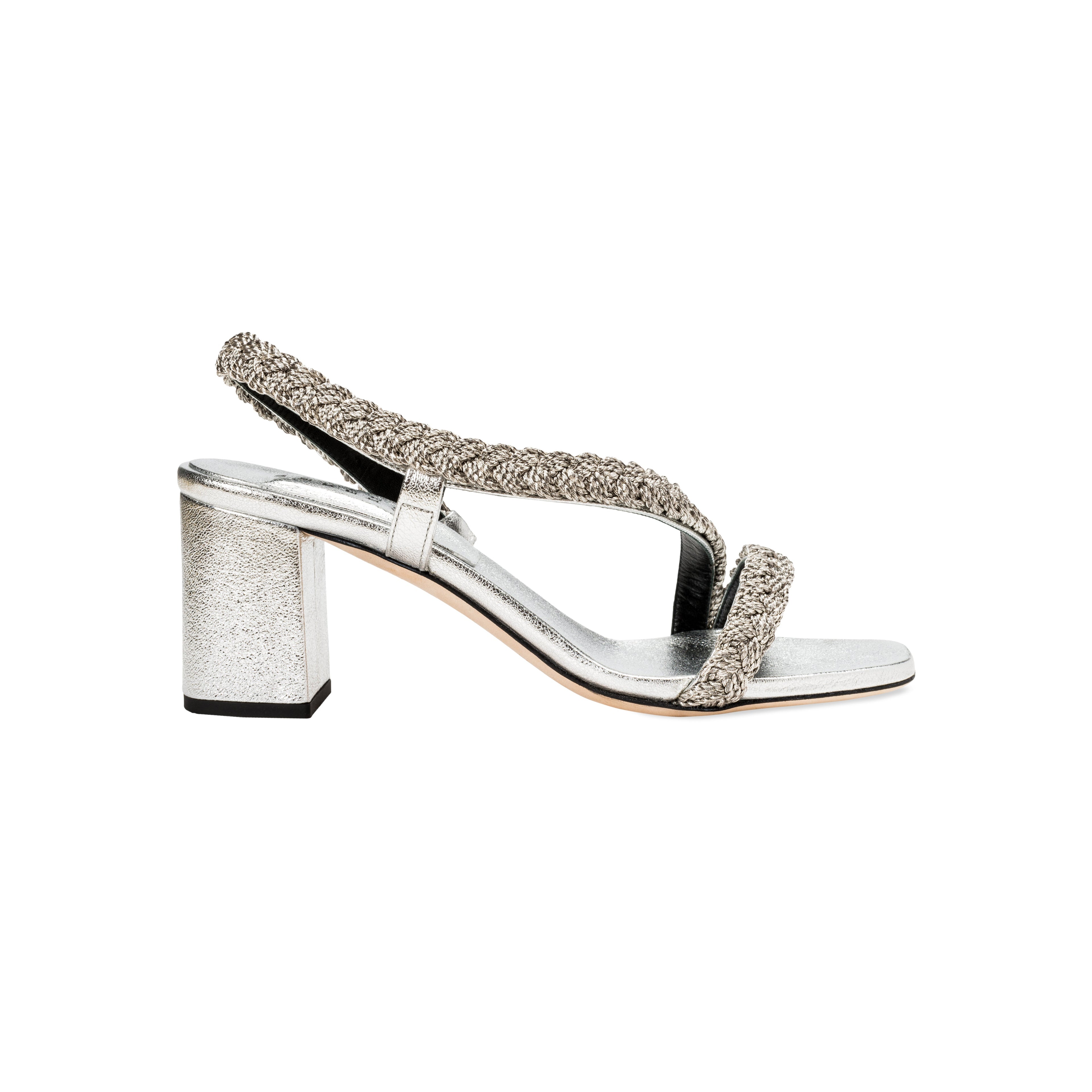 Ronda Silver Asymmetric Sandal