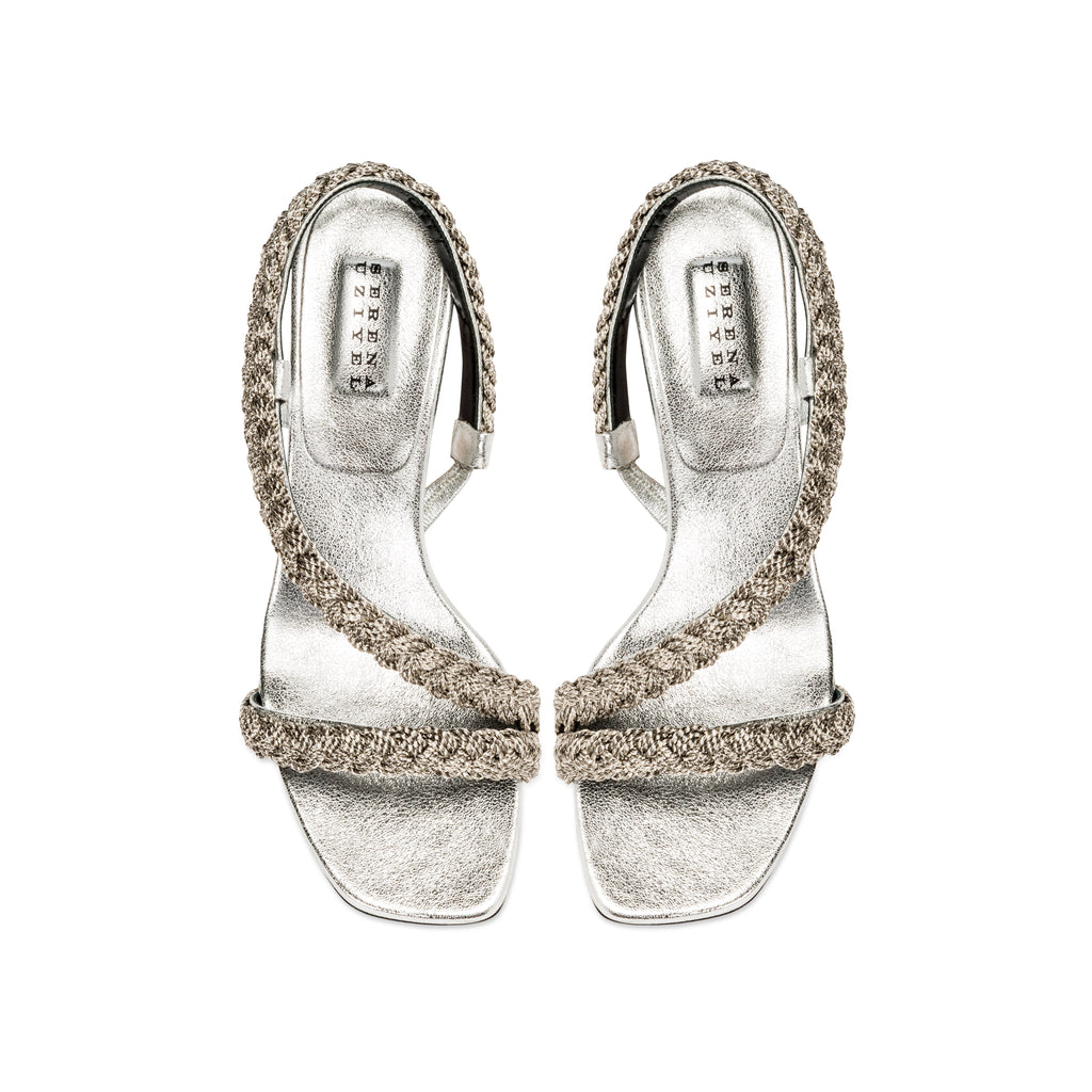 Ronda Silver Asymmetric Sandal