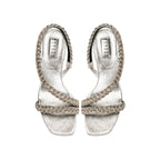 Ronda Silver Asymmetric Sandal
