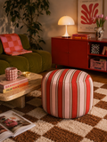 Pouf Rayures "Red & Brown"