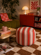 Pouf Rayures "Red & Brown"