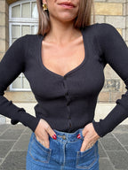 Cardigan Fin Louise Noir