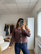Cardigan À Grosses Mailles Giulia Chocolat