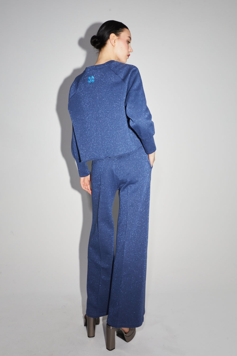 Le Sweatshirt Sofia Jersey Lurex Bleu