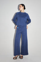 Le Sweatshirt Sofia Jersey Lurex Bleu